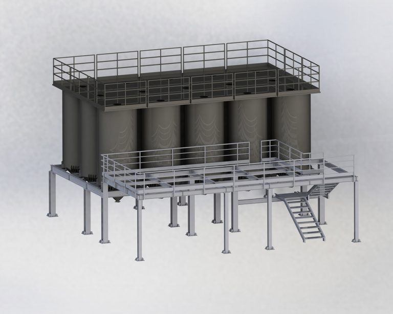 SMALL INDOOR SILOS WITH WEIGHING SYSTEM ON GALVANISED FRAME - 